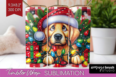 Funny Christmas Dog Tumbler Wrap Sublimation OrangeBrushStudio 