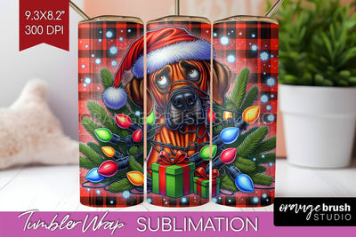 Funny Christmas Dog Tumbler Wrap Sublimation OrangeBrushStudio 