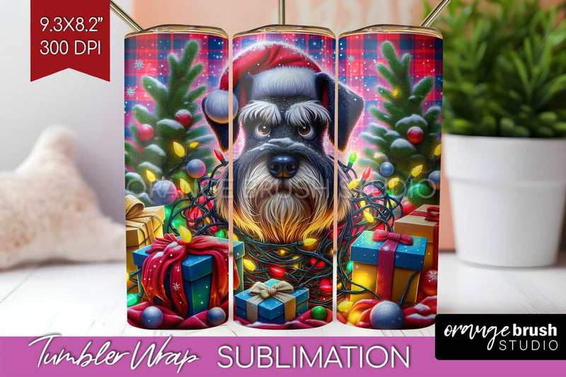 Funny Christmas Dog Tumbler Wrap Sublimation OrangeBrushStudio 
