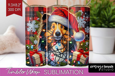 Funny Christmas Dog Tumbler Wrap Sublimation OrangeBrushStudio 