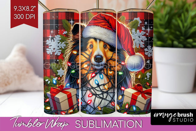Funny Christmas Dog Tumbler Wrap Sublimation OrangeBrushStudio 