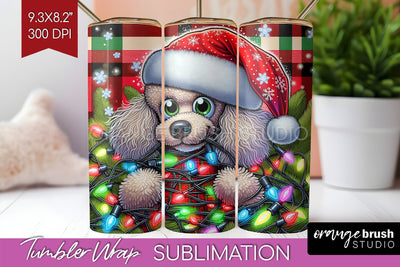 Funny Christmas Dog Tumbler Wrap Sublimation OrangeBrushStudio 