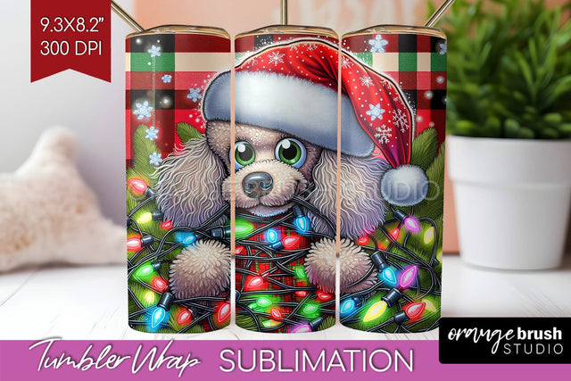 Funny Christmas Dog Tumbler Wrap Sublimation OrangeBrushStudio 