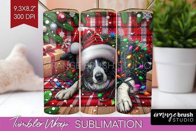 Funny Christmas Dog Tumbler Wrap Sublimation OrangeBrushStudio 