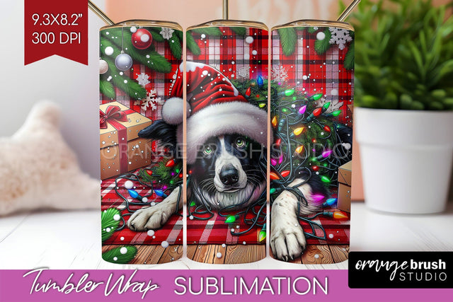 Funny Christmas Dog Tumbler Wrap Sublimation OrangeBrushStudio 