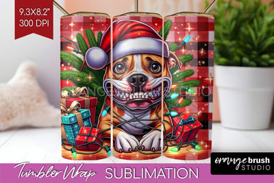 Funny Christmas Dog Tumbler Wrap Sublimation OrangeBrushStudio 