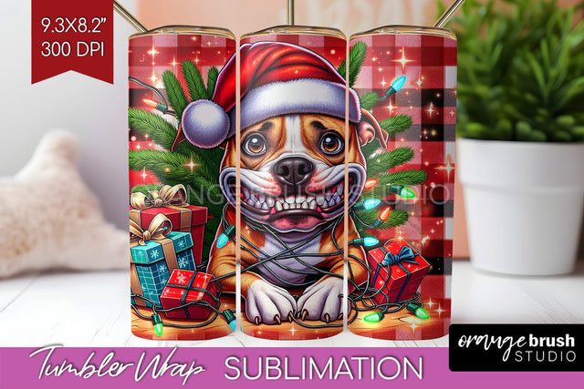 Funny Christmas Dog Tumbler Wrap Sublimation OrangeBrushStudio 