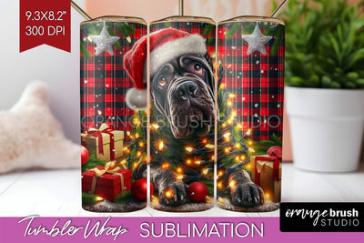 Funny Christmas Dog Tumbler Wrap Sublimation OrangeBrushStudio 