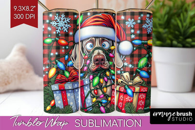 Funny Christmas Dog Tumbler Wrap Sublimation OrangeBrushStudio 