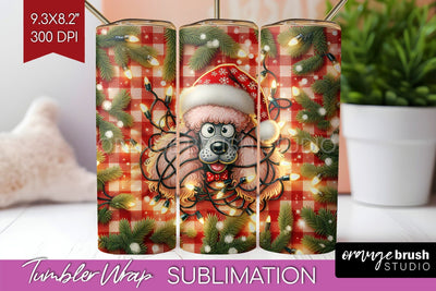 Funny Christmas Dog Tumbler Wrap Sublimation OrangeBrushStudio 