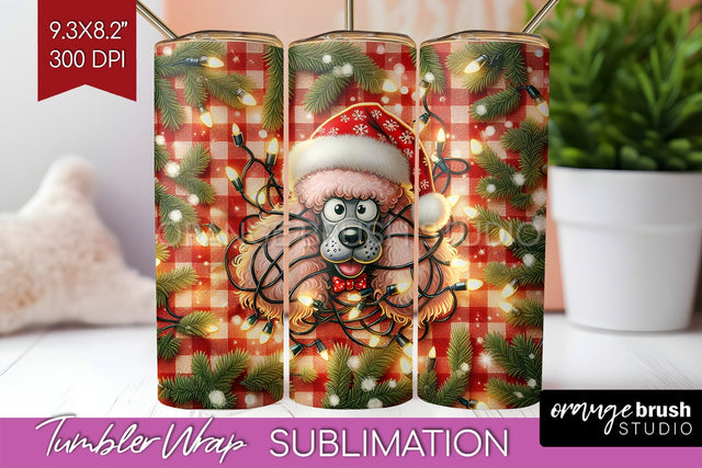 Funny Christmas Dog Tumbler Wrap Sublimation OrangeBrushStudio 