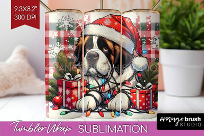 Funny Christmas Dog Tumbler Wrap Sublimation OrangeBrushStudio 