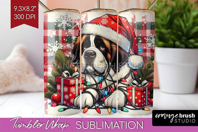 Funny Christmas Dog Tumbler Wrap Sublimation OrangeBrushStudio 