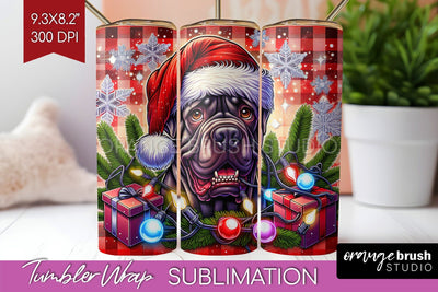 Funny Christmas Dog Tumbler Wrap Sublimation OrangeBrushStudio 