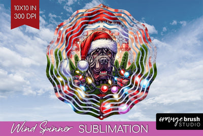Funny Christmas Dog Wind Spinner Sublimation OrangeBrushStudio 