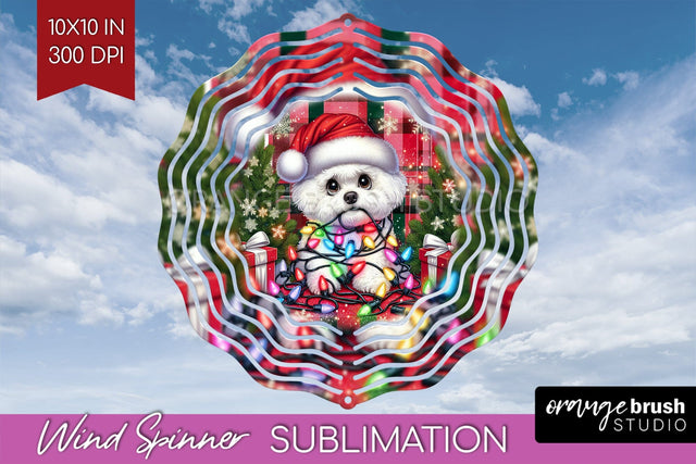 Funny Christmas Dog Wind Spinner Sublimation OrangeBrushStudio 