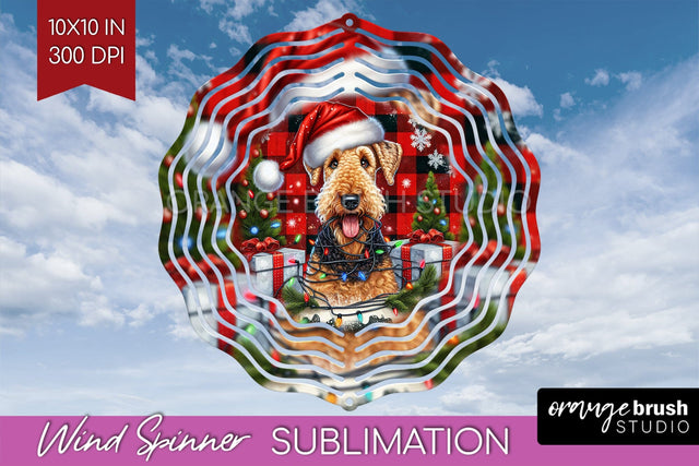 Funny Christmas Dog Wind Spinner Sublimation OrangeBrushStudio 