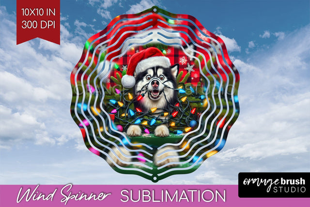 Funny Christmas Dog Wind Spinner Sublimation OrangeBrushStudio 