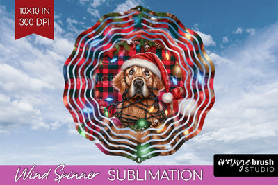 Funny Christmas Dog Wind Spinner Sublimation OrangeBrushStudio 