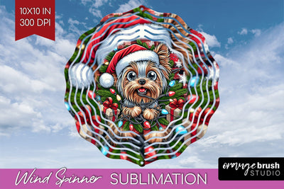 Funny Christmas Dog Wind Spinner Sublimation OrangeBrushStudio 