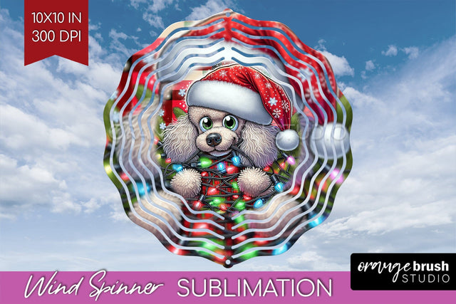 Funny Christmas Dog Wind Spinner Sublimation OrangeBrushStudio 