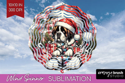 Funny Christmas Dog Wind Spinner Sublimation OrangeBrushStudio 