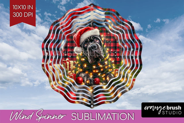 Funny Christmas Dog Wind Spinner Sublimation OrangeBrushStudio 