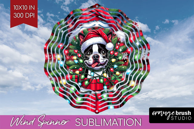 Funny Christmas Dog Wind Spinner Sublimation OrangeBrushStudio 