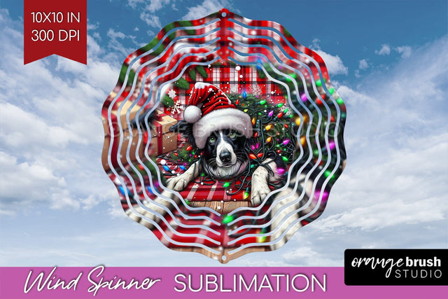 Funny Christmas Dog Wind Spinner Sublimation OrangeBrushStudio 