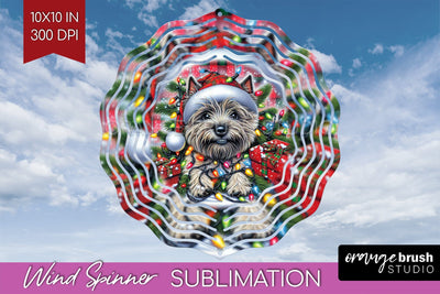 Funny Christmas Dog Wind Spinner Sublimation OrangeBrushStudio 