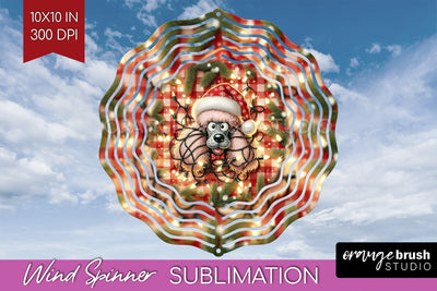 Funny Christmas Dog Wind Spinner Sublimation OrangeBrushStudio 