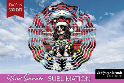 Funny Christmas Dog Wind Spinner Sublimation OrangeBrushStudio 