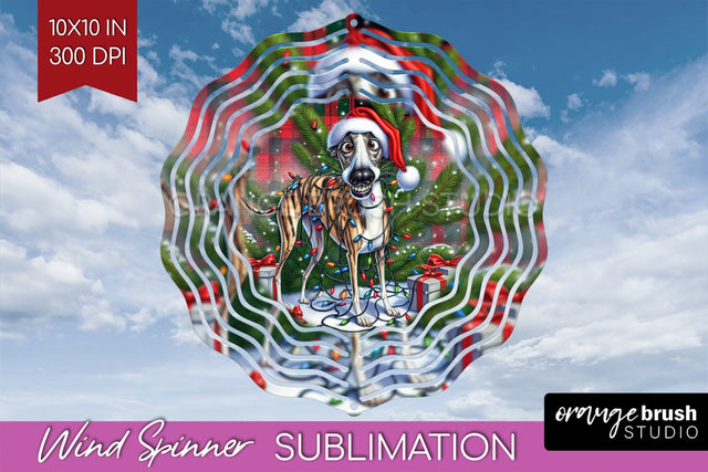 Funny Christmas Dog Wind Spinner Sublimation OrangeBrushStudio 