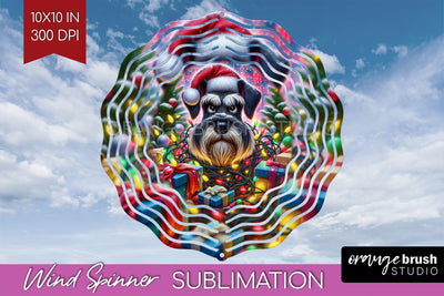 Funny Christmas Dog Wind Spinner Sublimation OrangeBrushStudio 