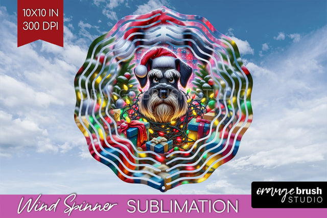 Funny Christmas Dog Wind Spinner Sublimation OrangeBrushStudio 