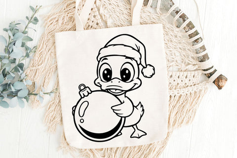 Funny Christmas Duck| Holiday Cute Festive Duck SVG Cutting Files. SVG CosmosFineArt 
