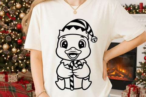 Funny Christmas Duck| Holiday Cute Festive Duck SVG Cutting Files. SVG CosmosFineArt 