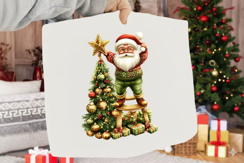 Funny Christmas Elderly Clipart Sublimation SVGArt 