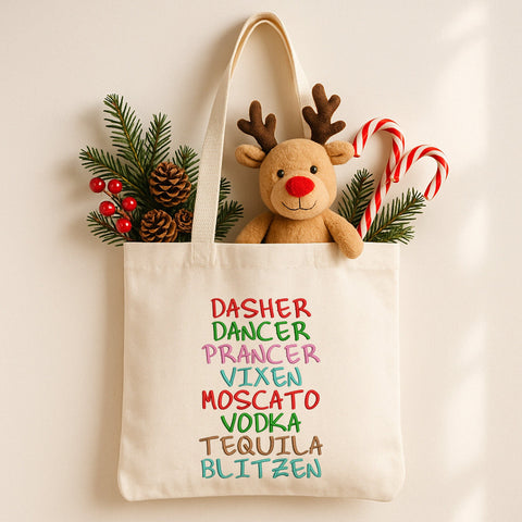 Funny Christmas Embroidery Design | Dasher Dancer Prancer Embroidery | Holiday Machine Embroidery | Santa Reindeer Embroidery | 5 Sizes Embroidery/Applique DESIGNS HappyDesignStudio 