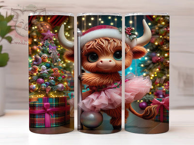 Funny Christmas Highland Cow Tumbler, Christmas Cow Sublimation Design, Festive Cow Art, 20oz Holiday Tumbler, Whimsical Cow Mug, Stylish Christmas Cup, Cozy Cow Wrap Sublimation Lara' s Designs 