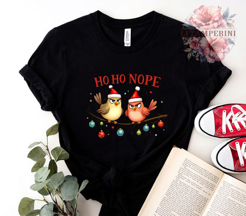 Funny Christmas, Ho Ho Nope, Bird PNG, Digital Download, Sublimation Design, Holiday Humor, Christmas Decor, Cute Bird Graphic Sublimation Li Zamperini 