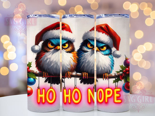 Funny Christmas, No No Nope, Holiday Humor, PNG Wrap, Sublimation Design, Sarcastic Gifts, Festive Drinkware, Holiday Decor Sublimation SvggirlplusArt 