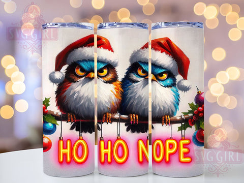 Funny Christmas, No No Nope, Holiday Humor, PNG Wrap, Sublimation Design, Sarcastic Gifts, Festive Drinkware, Holiday Decor Sublimation SvggirlplusArt 
