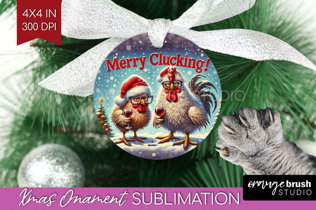 Funny Christmas Ornament PNG - Chicken Ornament Sublimation Sublimation OrangeBrushStudio 