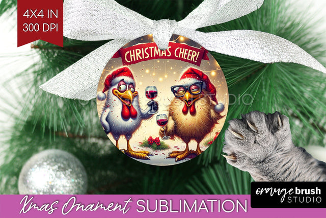 Funny Christmas Ornament PNG - Chicken Ornament Sublimation Sublimation OrangeBrushStudio 