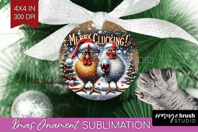 Funny Christmas Ornament PNG - Chicken Ornament Sublimation Sublimation OrangeBrushStudio 