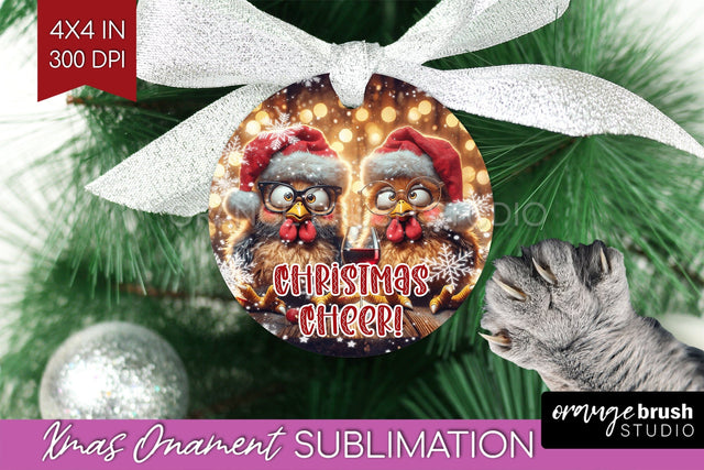 Funny Christmas Ornament PNG - Chicken Ornament Sublimation Sublimation OrangeBrushStudio 