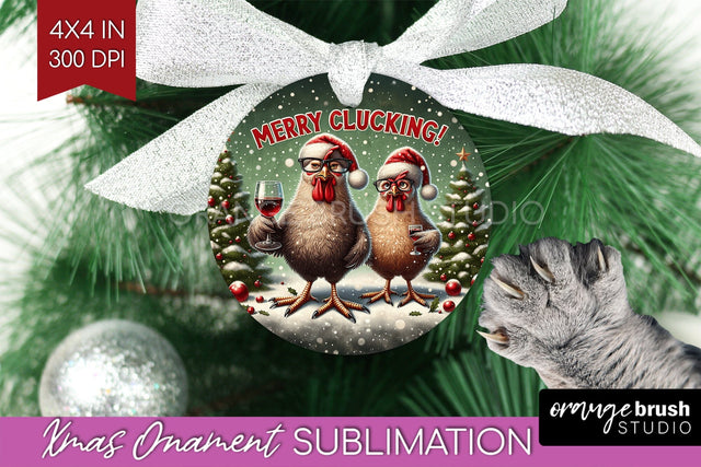 Funny Christmas Ornament PNG - Chicken Ornament Sublimation Sublimation OrangeBrushStudio 