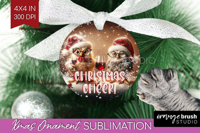 Funny Christmas Ornament PNG - Chicken Ornament Sublimation Sublimation OrangeBrushStudio 