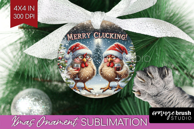 Funny Christmas Ornament PNG - Chicken Ornament Sublimation Sublimation OrangeBrushStudio 